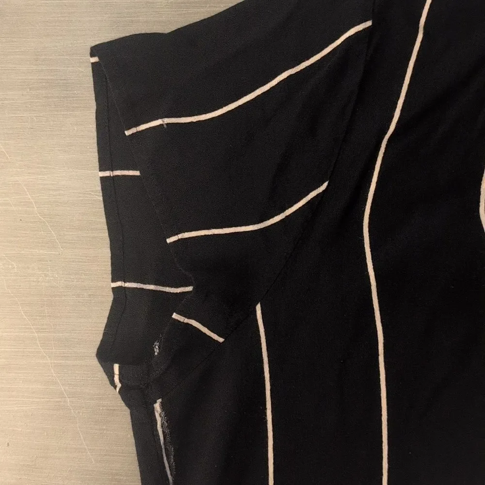 LOFT Wrap Dress with White Stripes and belt - Picture 15 of 15